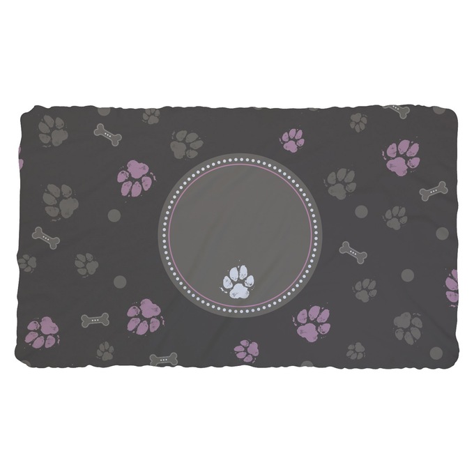 Personalized Paw-and-Bones Pattern Throw Blanket, , large