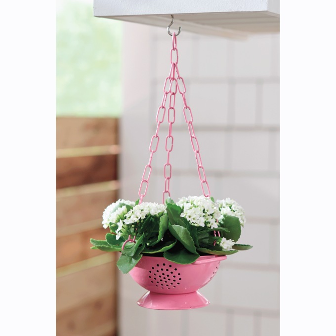 Colander Planter, Pink, large