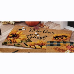 Bee Our Guest Indoor/Outdoor Coir Mat - 20&quot; x 30&quot;, , large