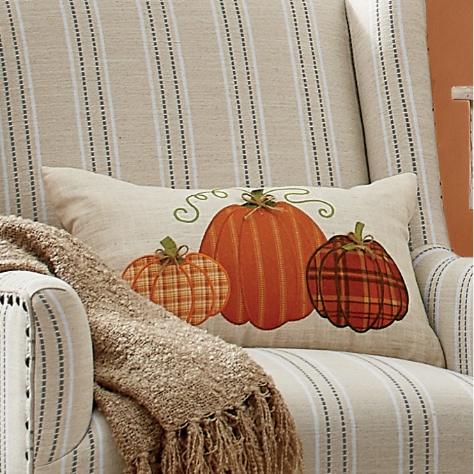Pumpkin Trio Pillow, , large