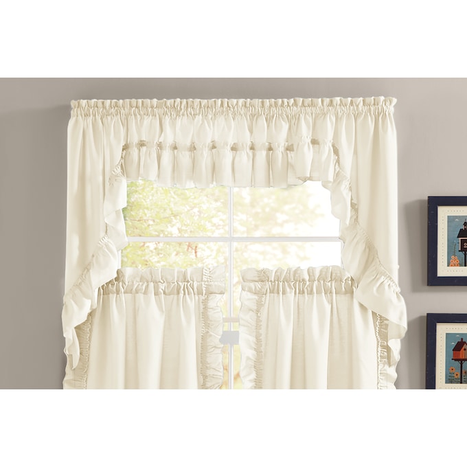 Mayfair Romantic Priscilla Ruffled Semi-Sheer Insert Valance, , large