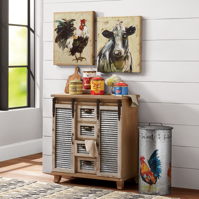 Chester Galvanized Barn Door Shutter Cabinet Country Door