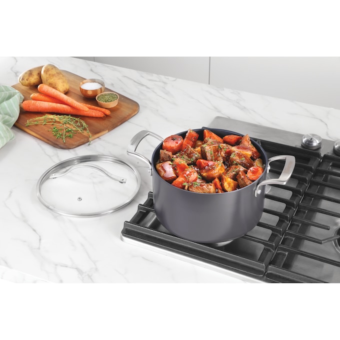 Guy Fieri Flavortown 12-Piece Laser Titanium Cookware Set, Black, large