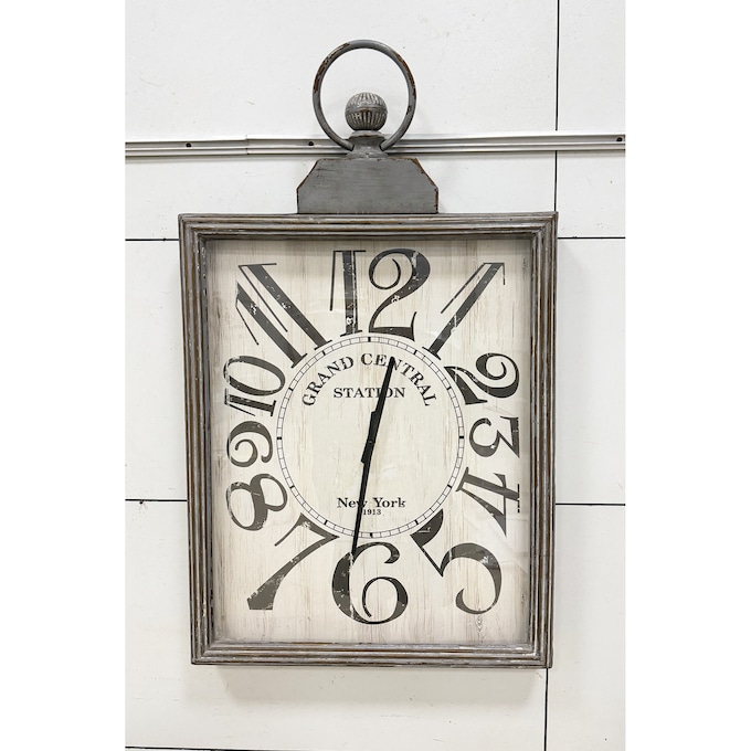 Station Wall Clock, Gray, large