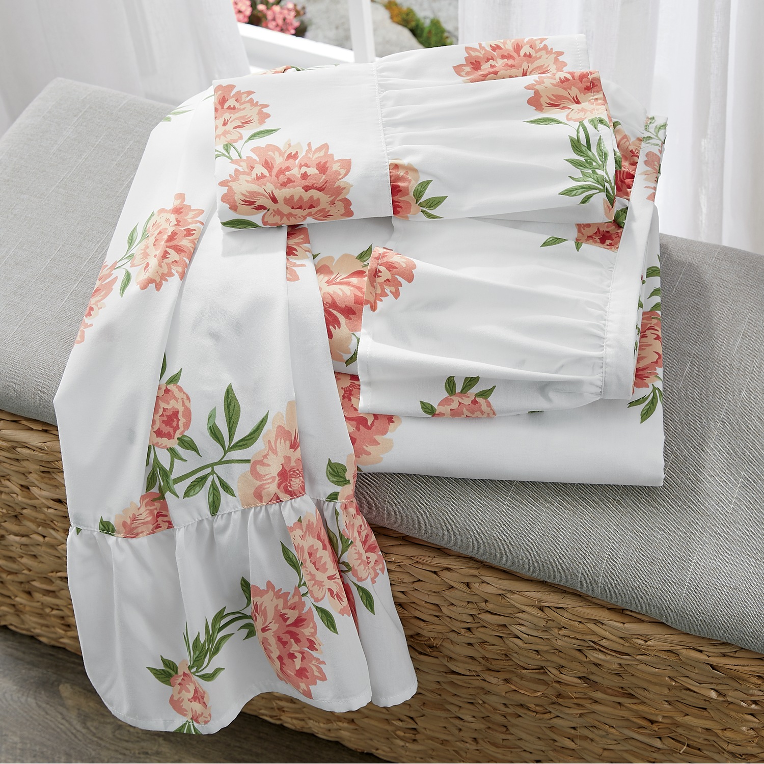 Floral Cotton Ruffled Sheet Set Country Door
