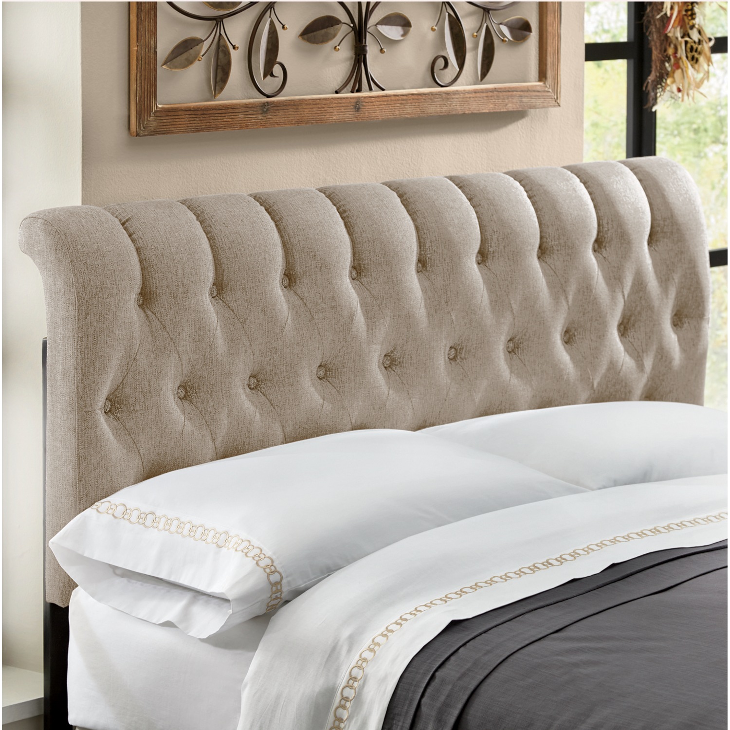Tufted Linen Headboard Country Door