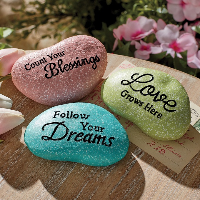 Set Of 3 Inspirational Garden Stones Country Door - Inspirational Garden Stones Set Of 3 Inspirational Garden Stones Country Door - Inspirational Garden Stones