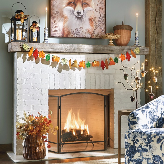 Fall Leaves and Pumpkins Novelty Garland, , large