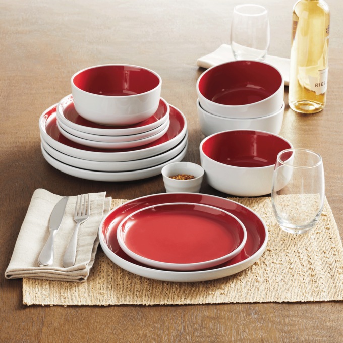 12-Piece Two-Tone Dinnerware Set, , large