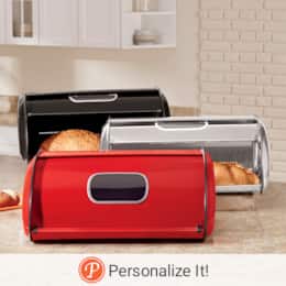 Ventilated Countertop Metal Breadbox with Window, , large