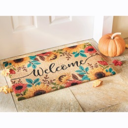 Sunflower Welcome Coir Mat, , large