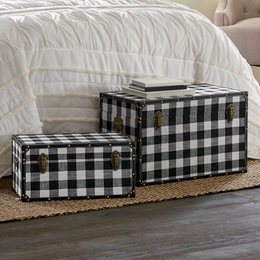 Set of 2 Buffalo Check Trunks, , large