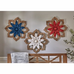 Wood &amp; Metal Flower Art, , large