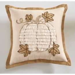 Burlap Pumpkin Accent Pillow, , large