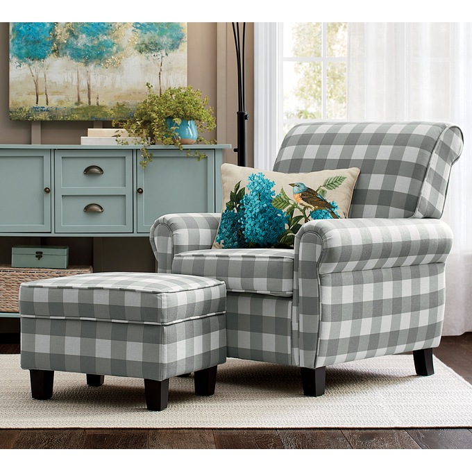 Gray buffalo online plaid chair