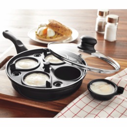 Starbasix Egg Poacher Nonstick Pan with Lid, , large