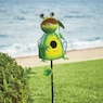Frog Bird Feeder Garden Stake, , large