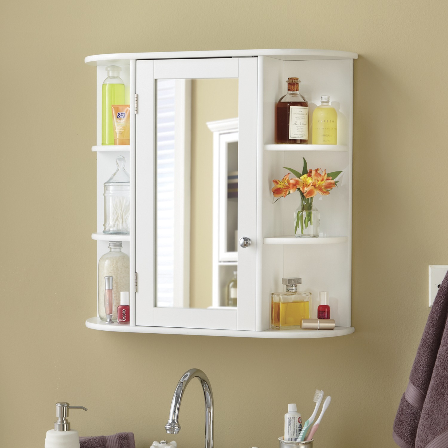 Mirrored Wall Cabinet Country Door Mirrored Wall Cabinet