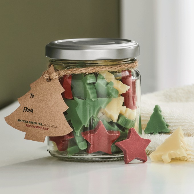 Mini Snowflake Soap in Jar, , large