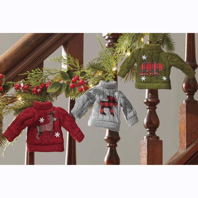 Set of 3 Sweater Ornaments, , large