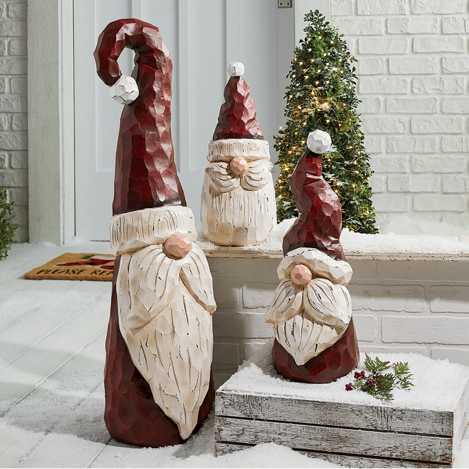 Set of 3 Holiday Gnomes, , large