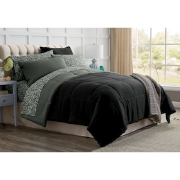 Color Connection Reversible Solid Down-Alternative Comforter Set, , large