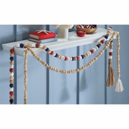 Wooden Bead Garland and Wood-Beaded Garland, , large