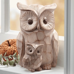 Mama and Baby Owl Figurine, , large