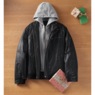Hooded Faux-Leather Jacket, , large