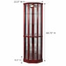 Tessa Lighted Display Corner Curio Cabinet with Glass Shelves and Mirrored Back, , large