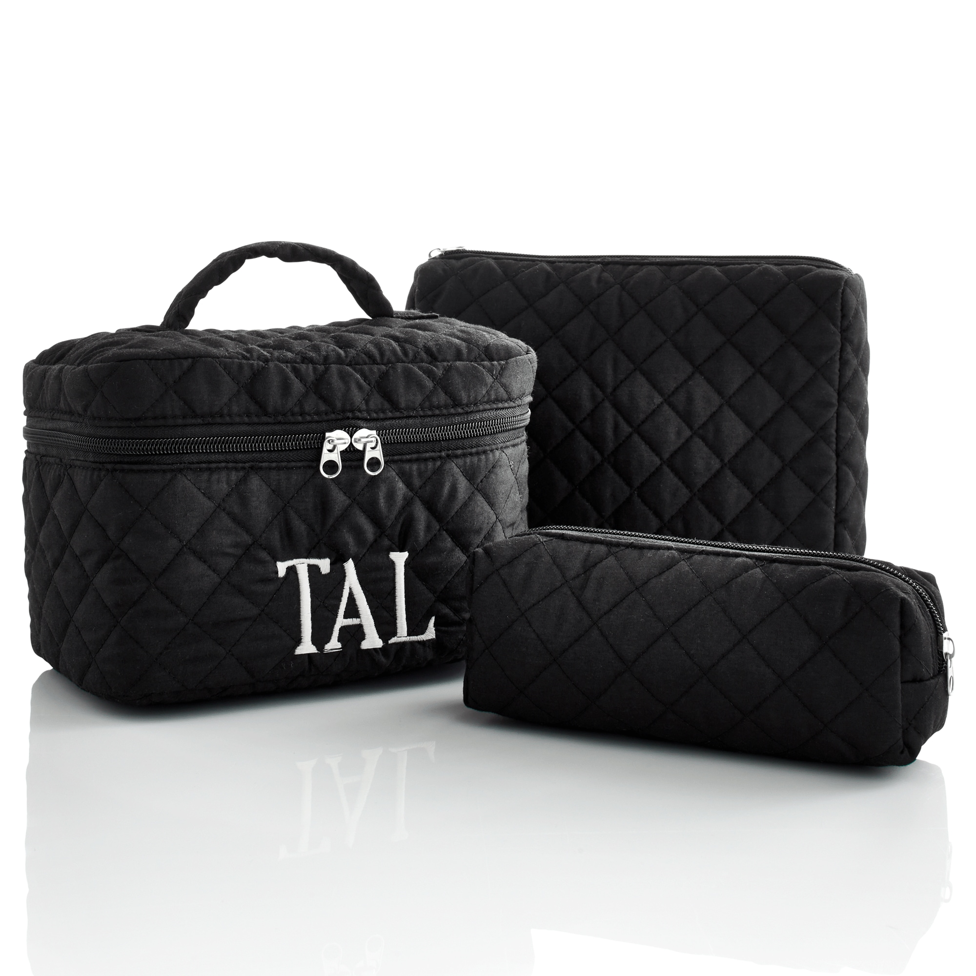 Personalized 3-Piece Travel Bag Set, Black, large