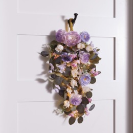 Lit Floral Teardrop Swag, , large