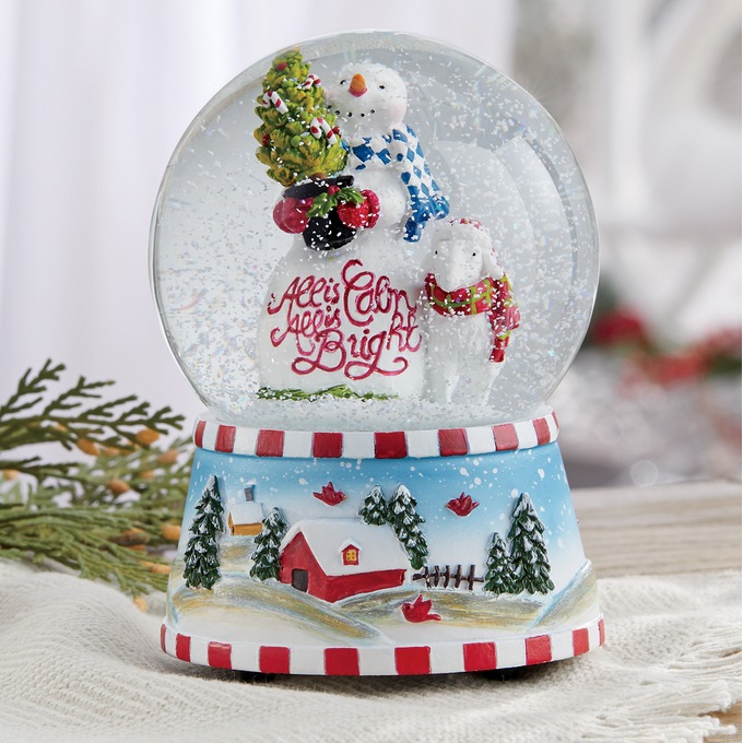 Musical Snowman Snowglobe Country Door