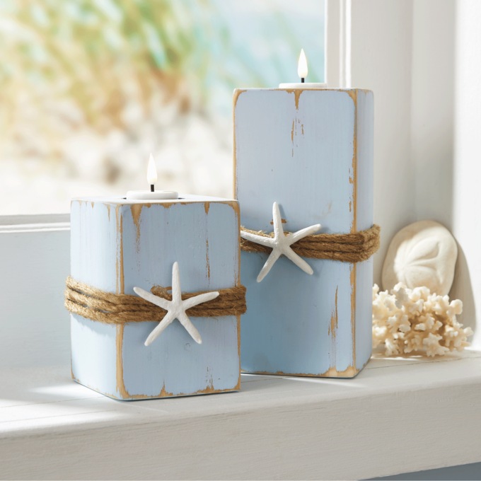 Set of 2 Coastal Candleholders, , large