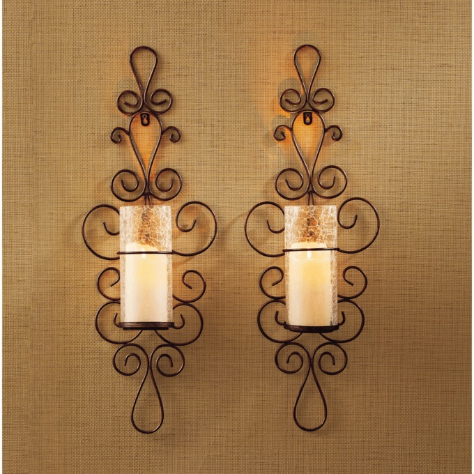 Set of 2 Bella Forte Scroll Sconces, , large