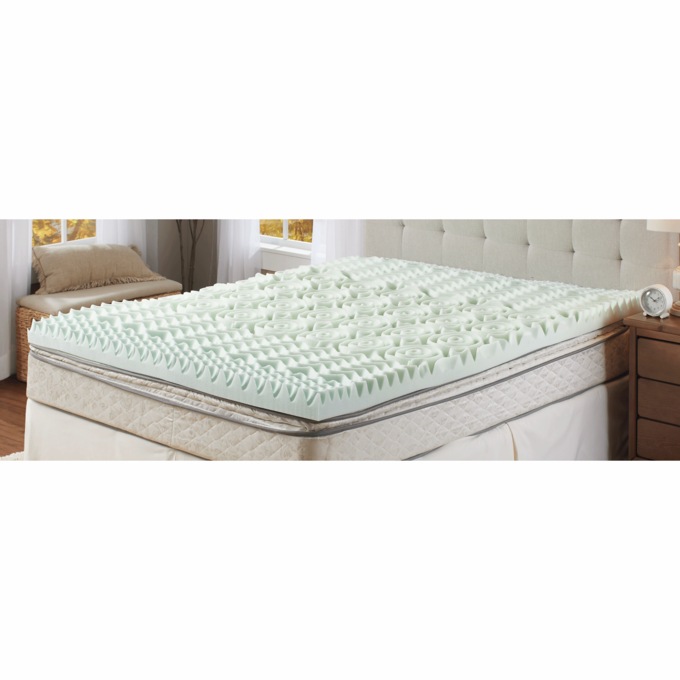 Green Tea-Infused 3" 5-Zone Memory Foam Topper, , large