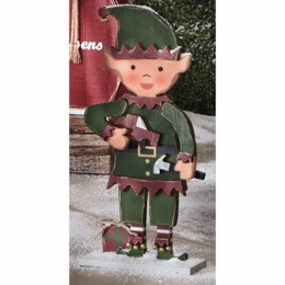 Chunky Wood Christmas Elf, , large