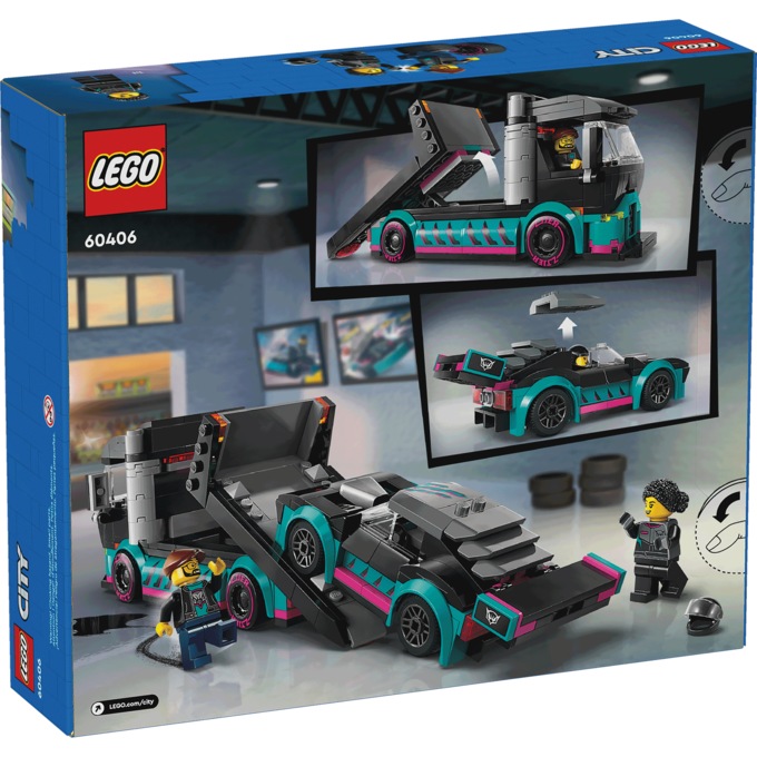 LEGO City Race Car and Car Carrier Truck, , large