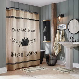 Wash Room Shower Curtain, , large