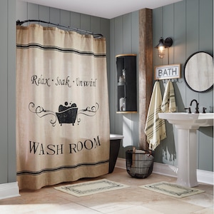 Wash Room Shower Curtain, , large