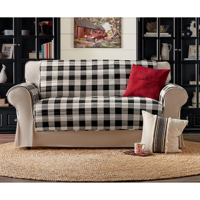 Buffalo Check Furniture Protector Country Door Buffalo Check Furniture Protector, Black And White Buffalo Check Sofa Covers