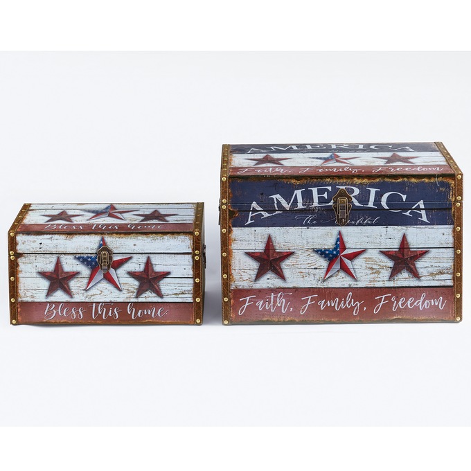 Set of 2 Americana Trunks, , large