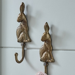 Set of 2 Bunny Wall Hooks, , large