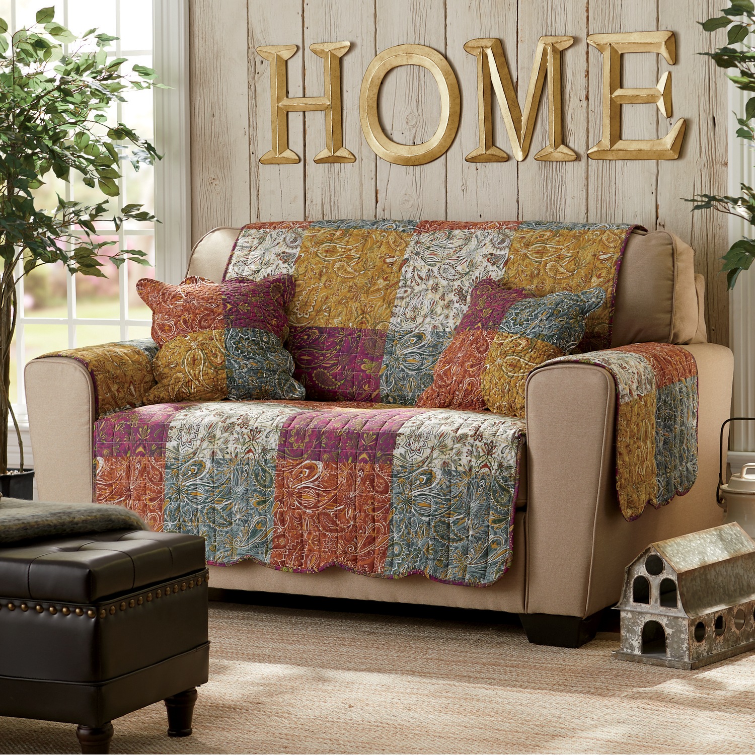 Quilted Reversible Furniture Cover Protector, Loveseat Cover