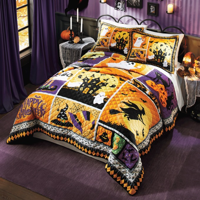 Trick or Treat Quilt and Sham, , large