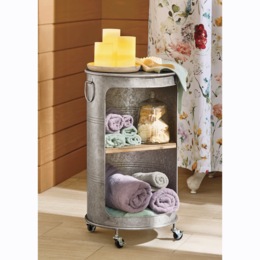 Galvanized Rolling Accent Table, , large