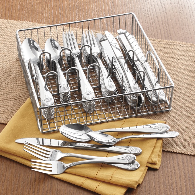 Ginny’s 60-Piece Flatware Set with Caddy, , large