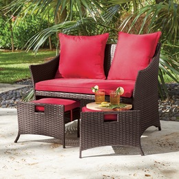Loveseat with 2 Ottomans, , large