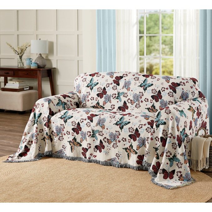 Butterfly Meadow Tapestry Furniture Throw, , large