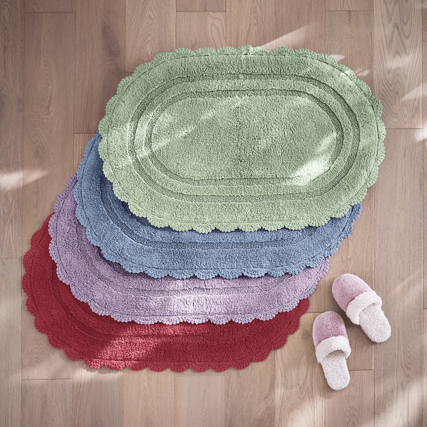 ふわっとカバー（マット）ハンドメイド　　112 Oval Crochet Bath Mat | Country Door